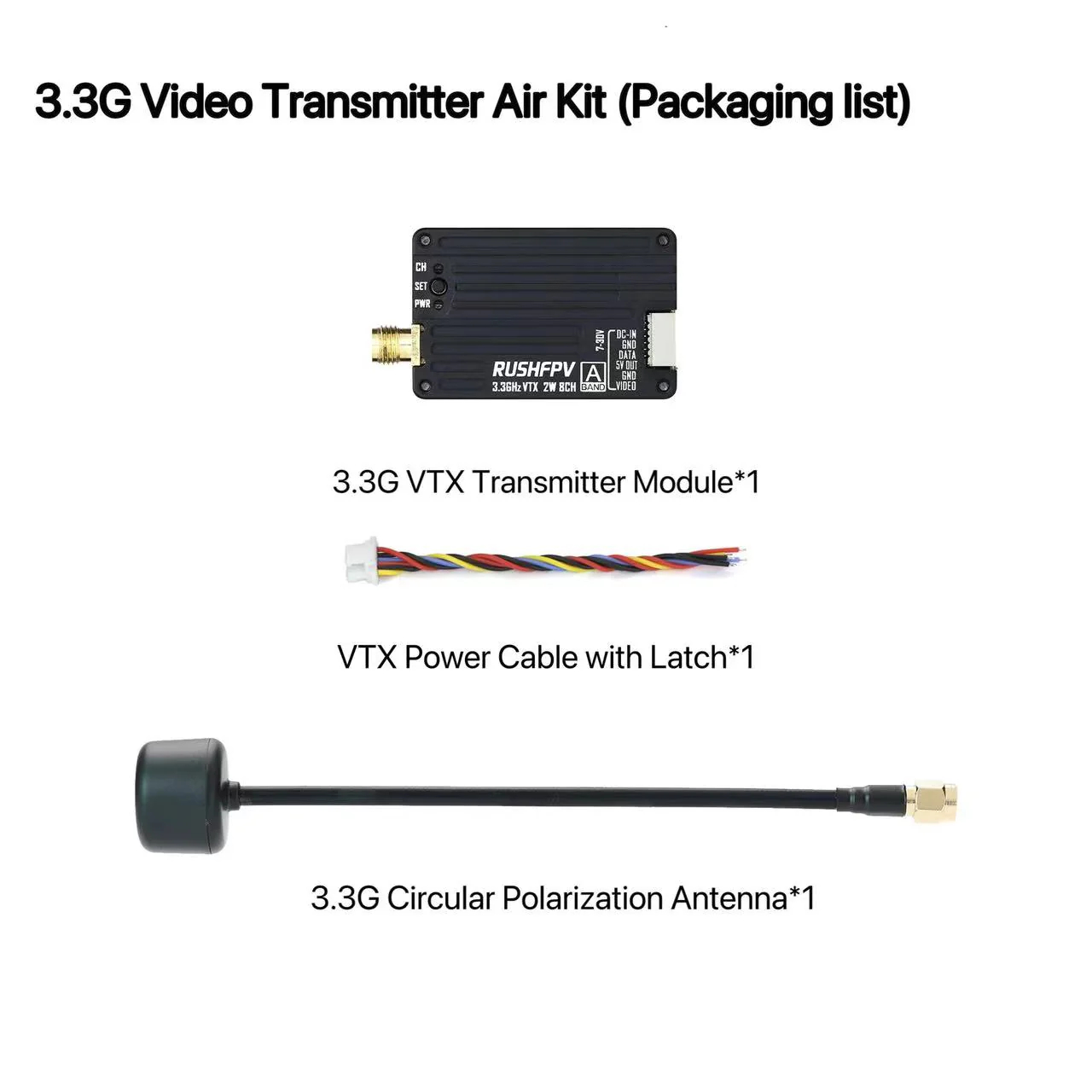 Fpv Drone Antenna - RUSHFPV 3.3G 2W VTX Передатчик FPV