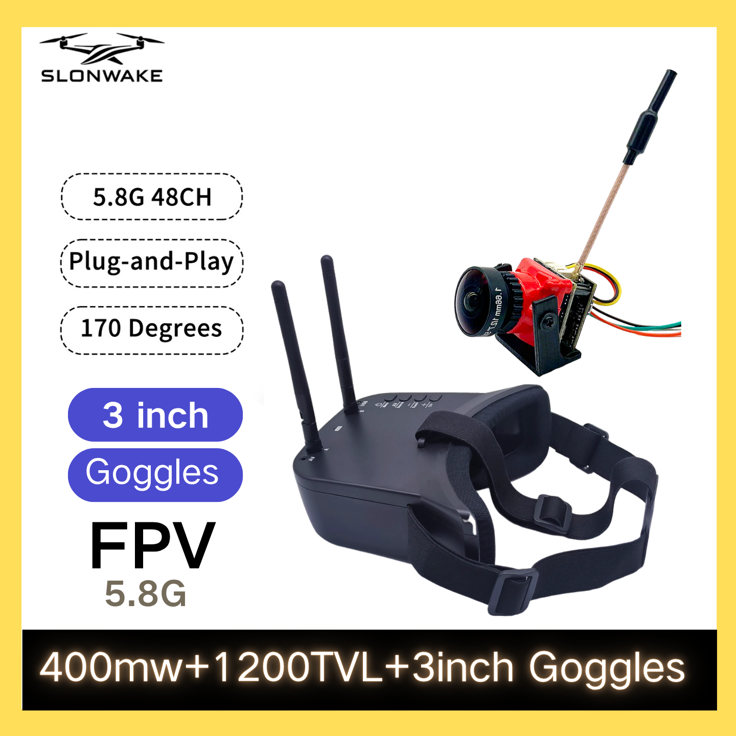 Fpv Drone Frame - SLONWAKE 5,8G 48CH FPV 400 МВт