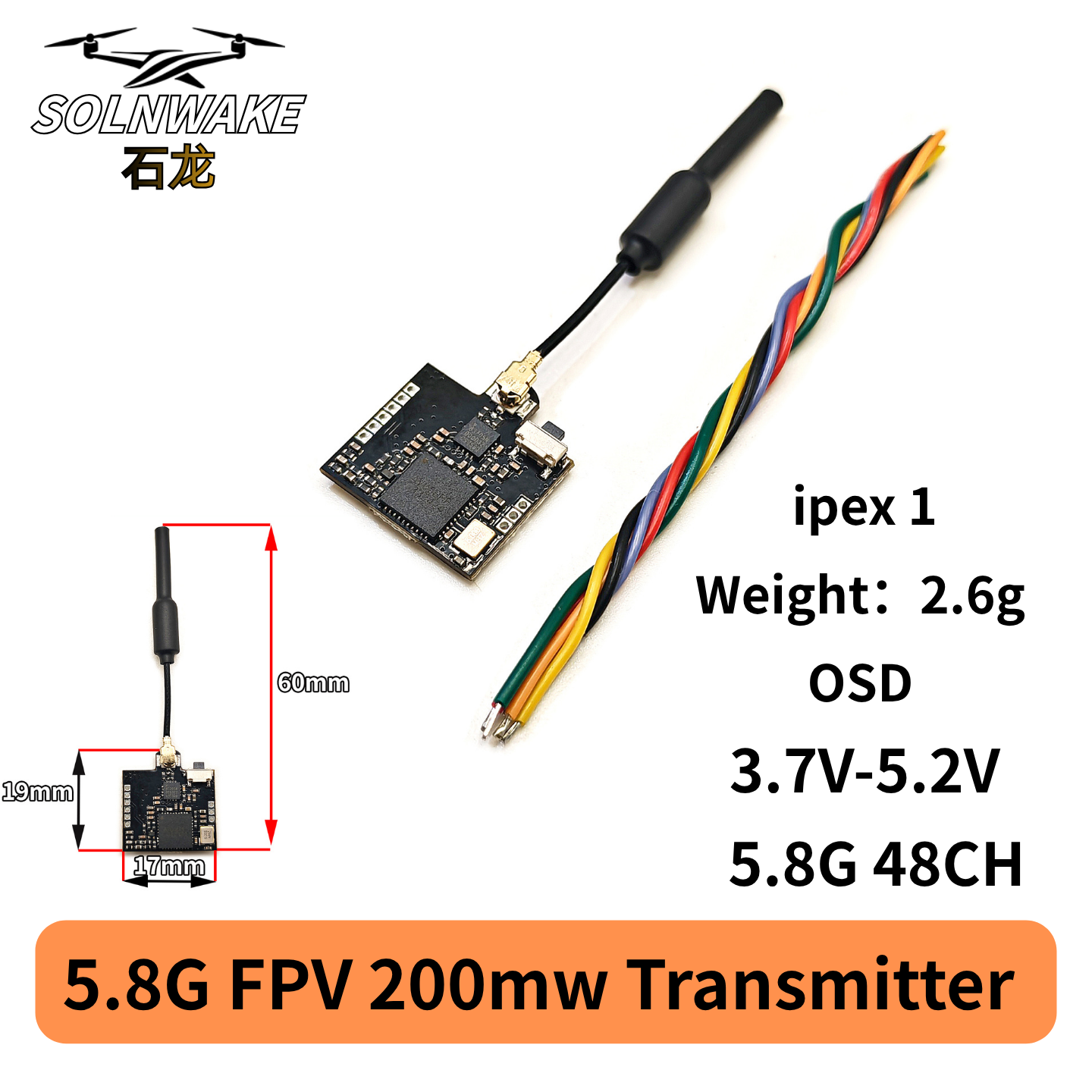 SLONWAKE Nano 5.8G 48CH 200mW  – обзор и цена Fpv Drone Frame