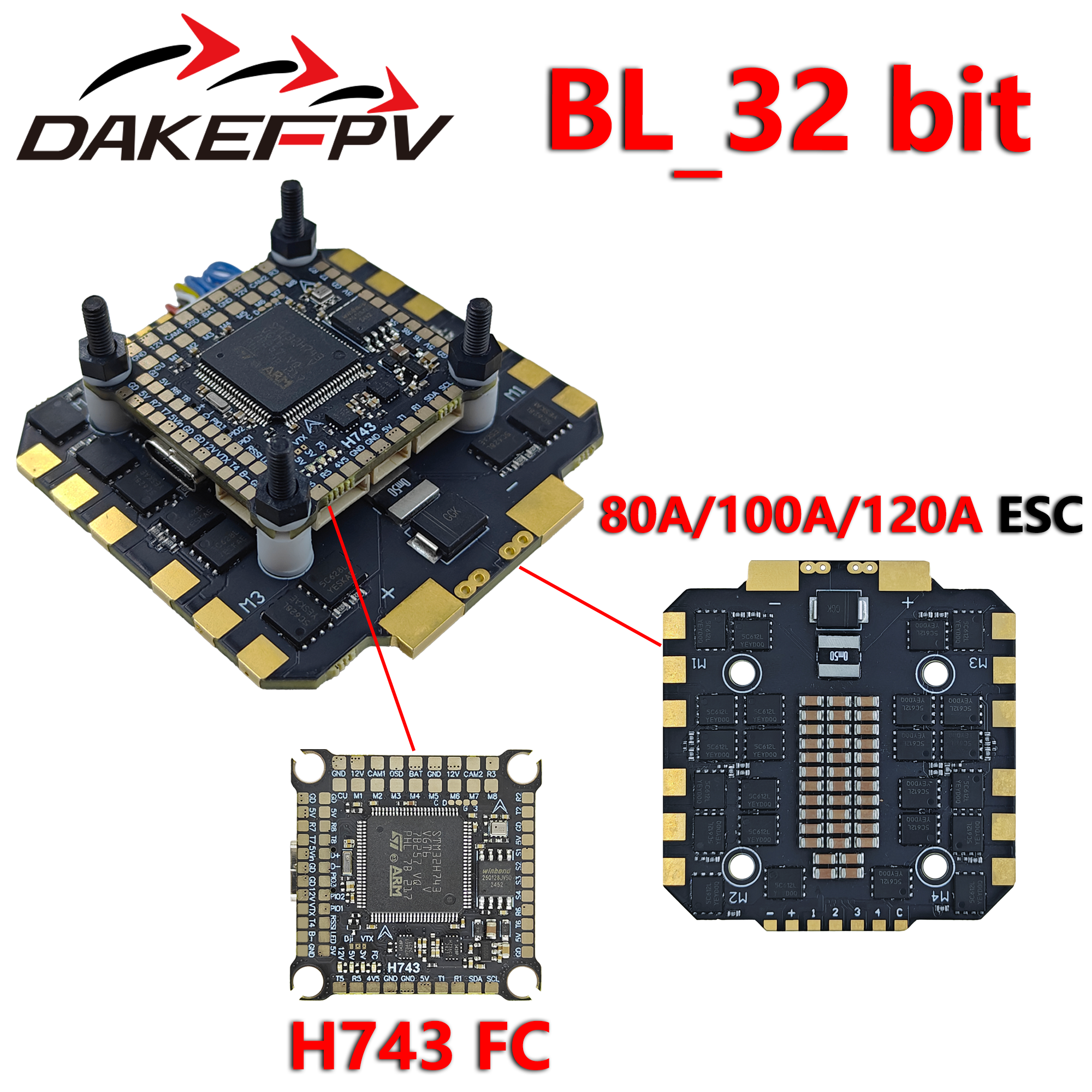 DAKEFPV H743 80A/100A/120A 32- – обзор и цена Fpv Drone Flight Controller