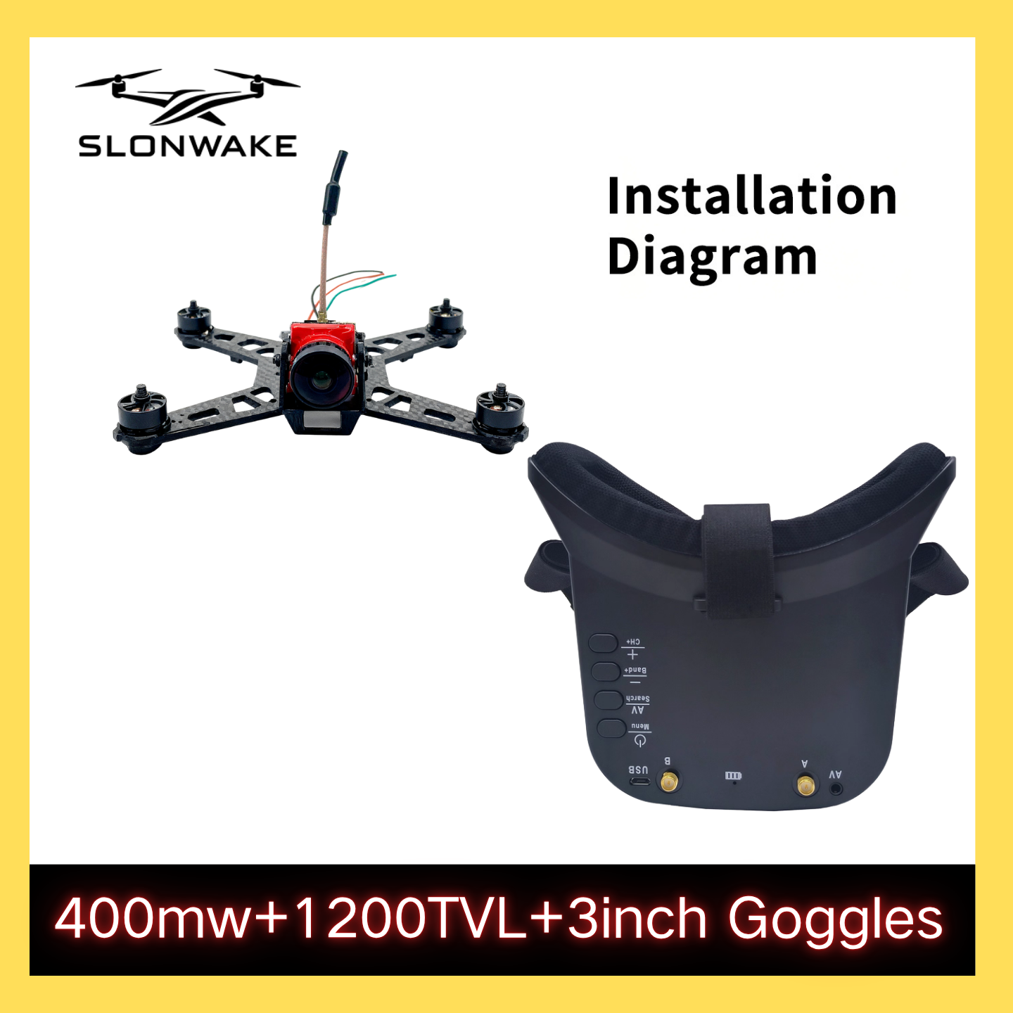 SLONWAKE 5,8G 48CH FPV 400 МВт – обзор и цена Fpv Drone Frame
